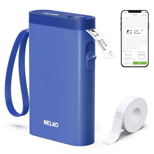 Nelko Label Maker Machine with Tape, P21 Bluetooth Label Printer, Wireless Mini Label Makers with Multiple Templates for Organizing Office Home, White