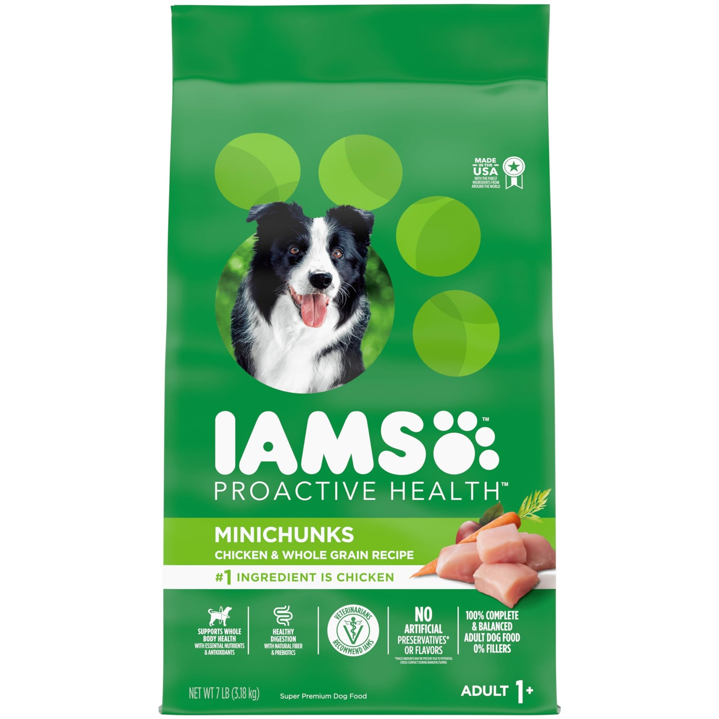 IAMS Proactive Health Minichunks Adult Dry Dog Food with Real Chicken, 30 lb. Bag