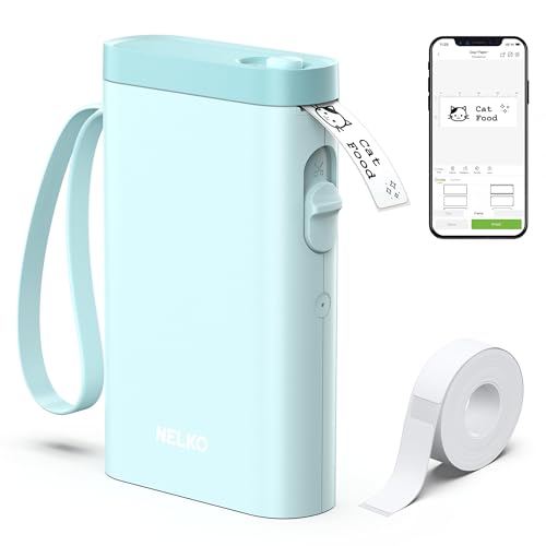 Nelko Label Maker Machine with Tape, P21 Bluetooth Label Printer, Wireless Mini Label Makers with Multiple Templates for Organizing Office Home, White
