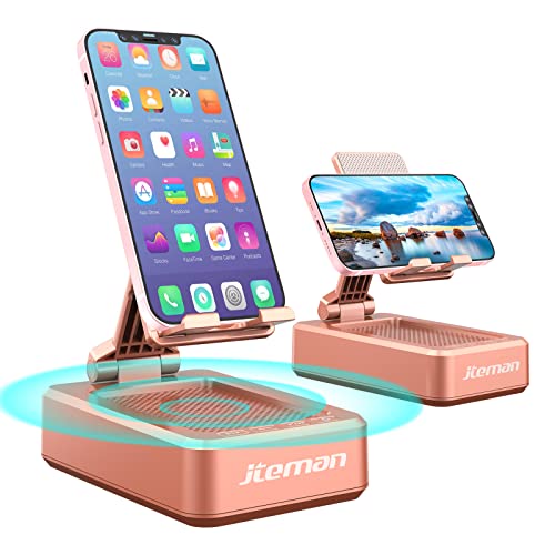 Cell Phone Stand with Wireless Bluetooth Speaker and Anti-Slip Base HD Surround Sound Perfect for Home and Outdoors with Bluetooth Speaker for Desk Compatible with iPhone/ipad/Samsung Galaxy