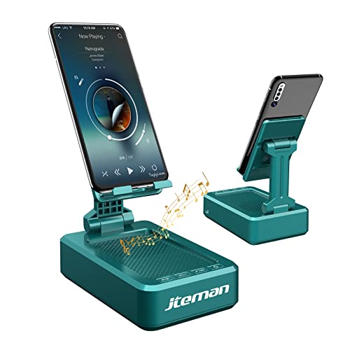 Cell Phone Stand with Wireless Bluetooth Speaker and Anti-Slip Base HD Surround Sound Perfect for Home and Outdoors with Bluetooth Speaker for Desk Compatible with iPhone/ipad/Samsung Galaxy