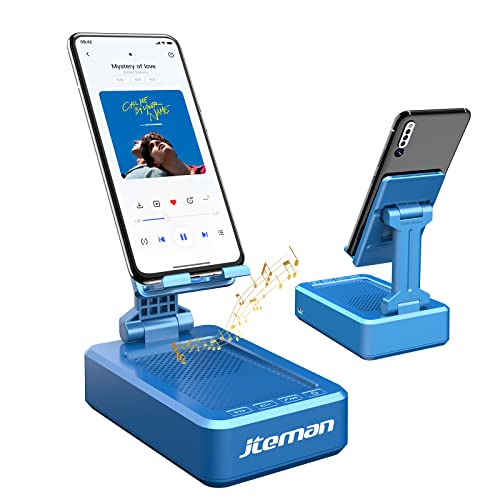 Cell Phone Stand with Wireless Bluetooth Speaker and Anti-Slip Base HD Surround Sound Perfect for Home and Outdoors with Bluetooth Speaker for Desk Compatible with iPhone/ipad/Samsung Galaxy