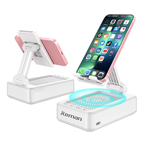 Cell Phone Stand with Wireless Bluetooth Speaker and Anti-Slip Base HD Surround Sound Perfect for Home and Outdoors with Bluetooth Speaker for Desk Compatible with iPhone/ipad/Samsung Galaxy