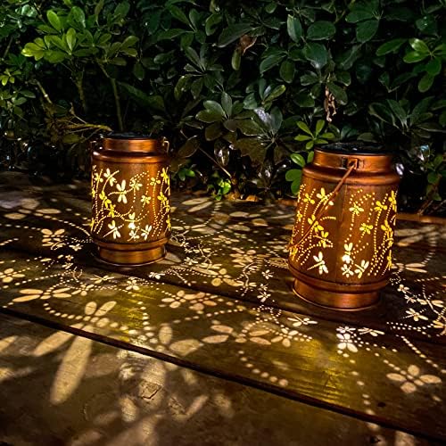 Hummingbird Solar Lantern Outdoor Hanging, Metal Bird Decor Waterproof LED Decorative Light for Garden Patio Yard Lawn Backyard Front Porch, Christmas Thanksgiving Birthday Gifts for Women Mom Grandma