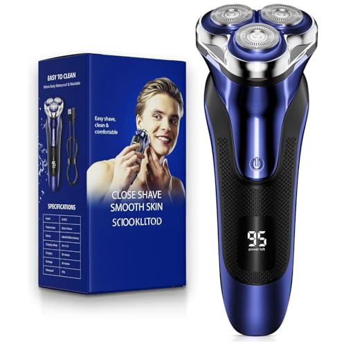 Electric Razor for Men, Electric Shaver for Men Face, Waterproof Wet Dry Rechargeable Shaver with Pop Up Trimmer