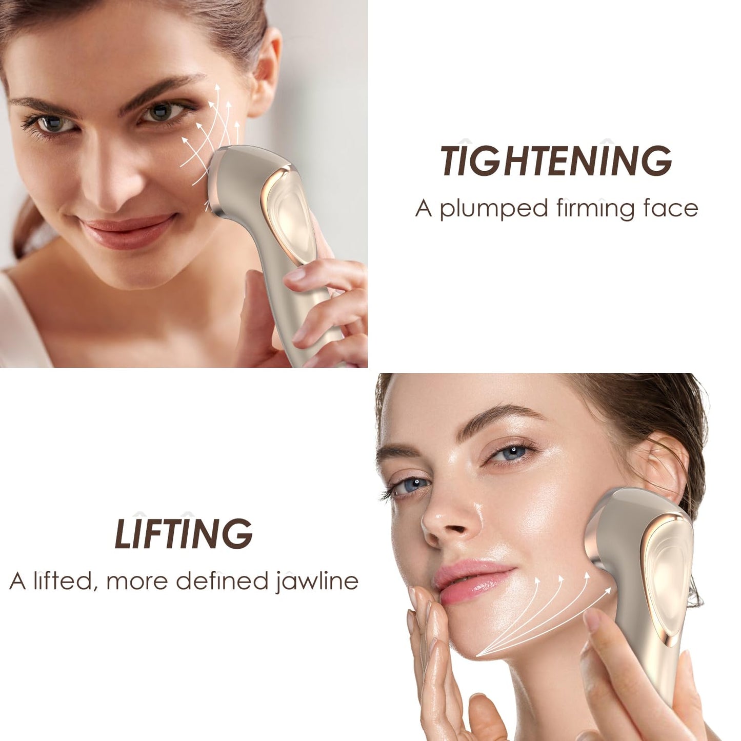 Radio Frequency Skin Tightening Face Machine - Microcurrent Anti-Aging Face Massager Eye De-Puffing Device for Facial Neck Lifting, Firming, Toning, Wrinkle Puffiness Reduction, Upgraded Version