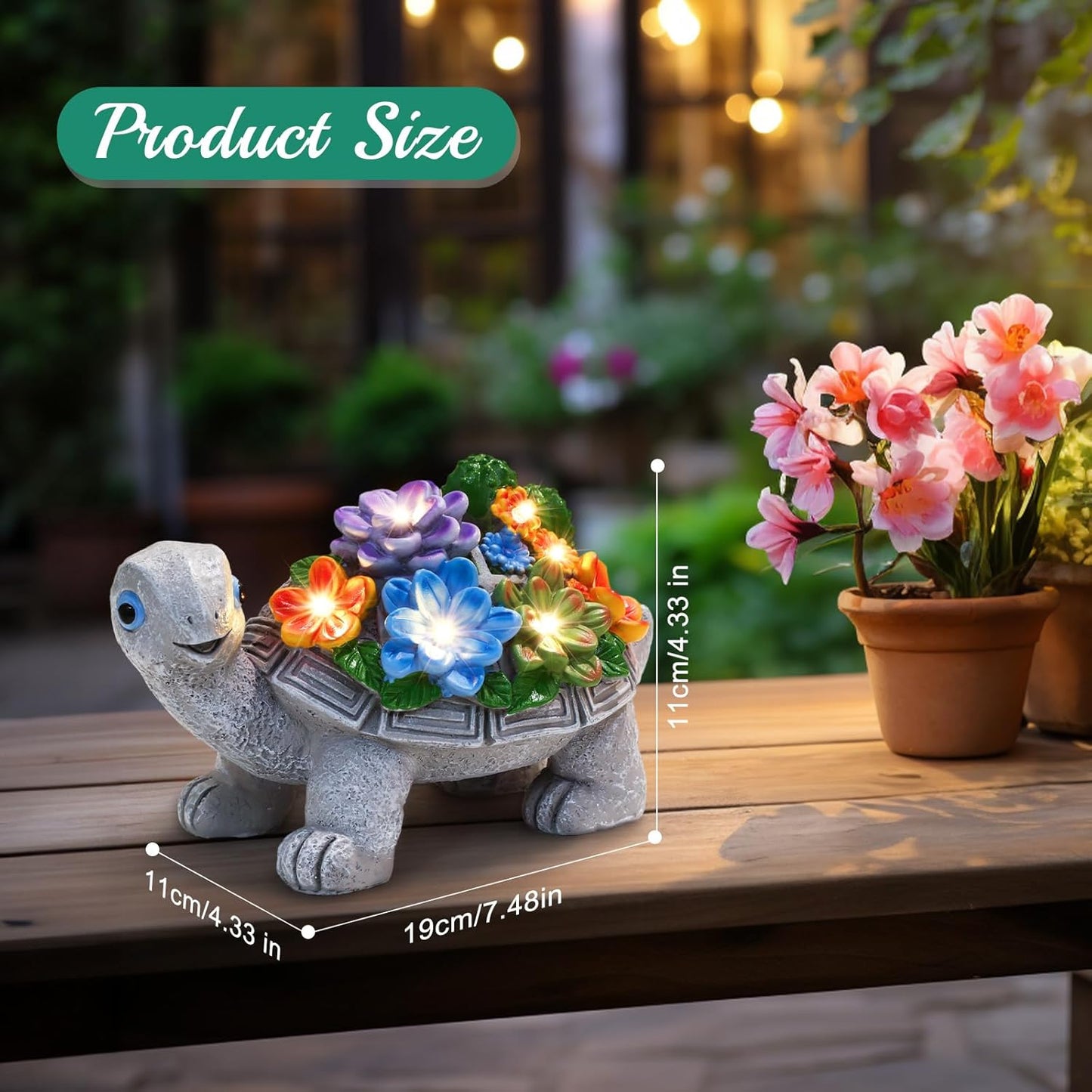 Linkax Valentines Day Gifts for Her Wife Him, Mom Gifts for Mothers Day from Daughter, Turtle Statue Solar Lights Outdoor Garden Decor for Outside Yard Patio Home, Birthday Gifts for Women Grandma