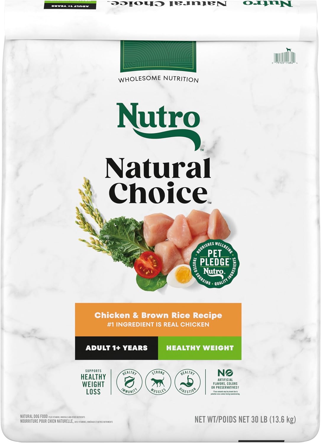 Nutro Natural Choice Adult Healthy Weight Dry Dog Food, Chicken and Brown Rice, 30 lbs.