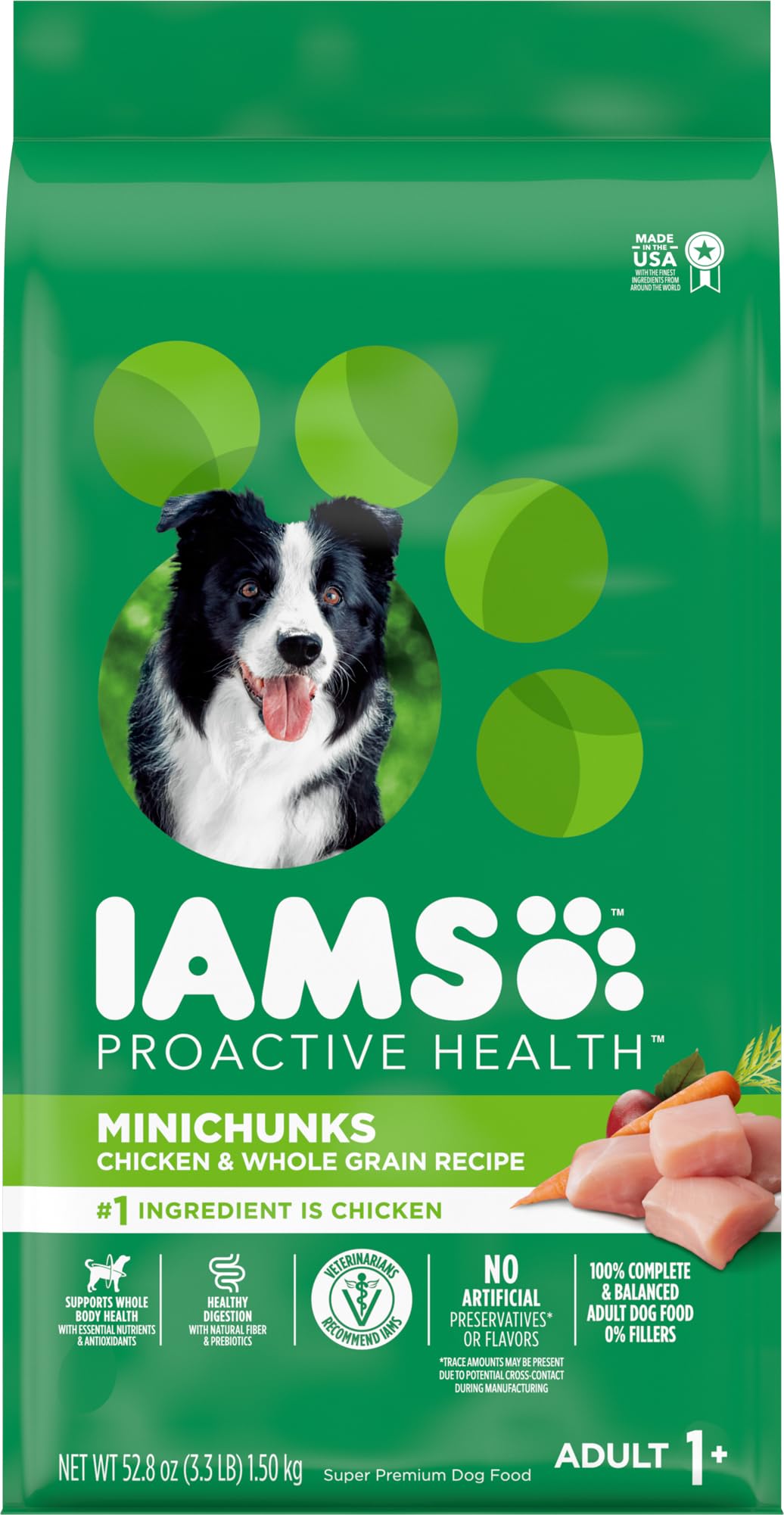 IAMS Proactive Health Minichunks Adult Dry Dog Food with Real Chicken and Whole Grains, 7 lb. Bag