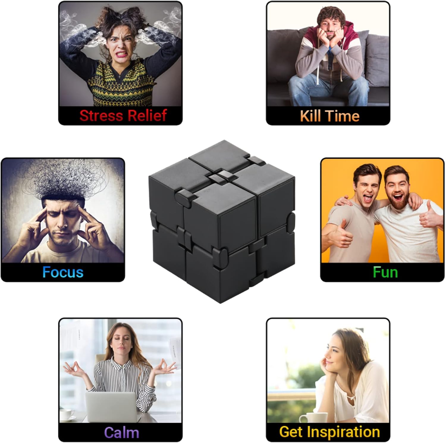 Infinity Cube Sensory Fidget Toy, EDC Fidgeting Game for Kids and Adults, Cool Mini Gadget Best for Stress and Anxiety Relief and Kill Time, Unique Idea That is Light on The Fingers and Hands