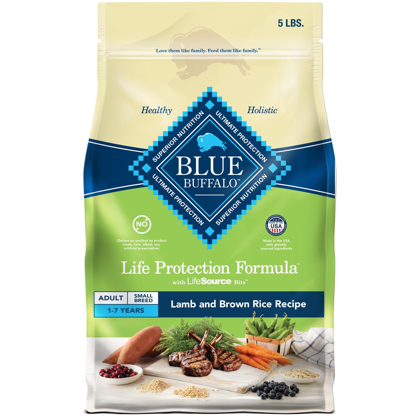 Blue Buffalo Life Protection Formula Adult Small Breed Dry Dog Food, Supports High Energy Needs, Made with Natural Ingredients, Chicken & Brown Rice Recipe, 15-lb Bag