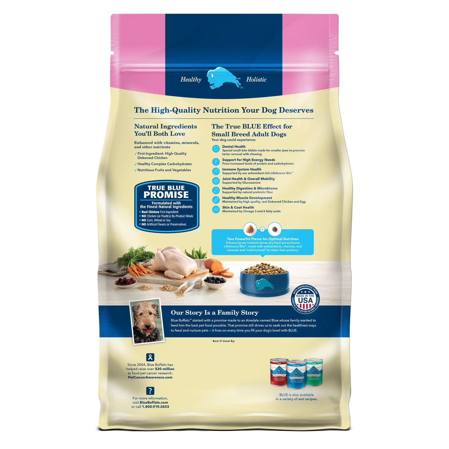 Blue Buffalo Life Protection Formula Adult Small Breed Dry Dog Food, Supports High Energy Needs, Made with Natural Ingredients, Chicken & Brown Rice Recipe, 15-lb Bag