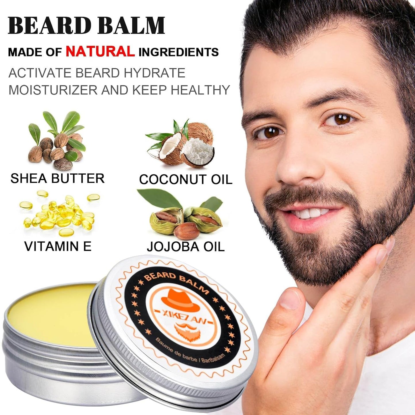 Upgraded Beard Grooming Kit w/Beard Conditioner,Beard Oil,Beard Balm,Beard Brush,Beard Wash,Beard Comb,Beard Scissor,Bag,E-Book,Birthday Gifts Valentines Day Gifts for Men Him Dad Husband Boyfriend