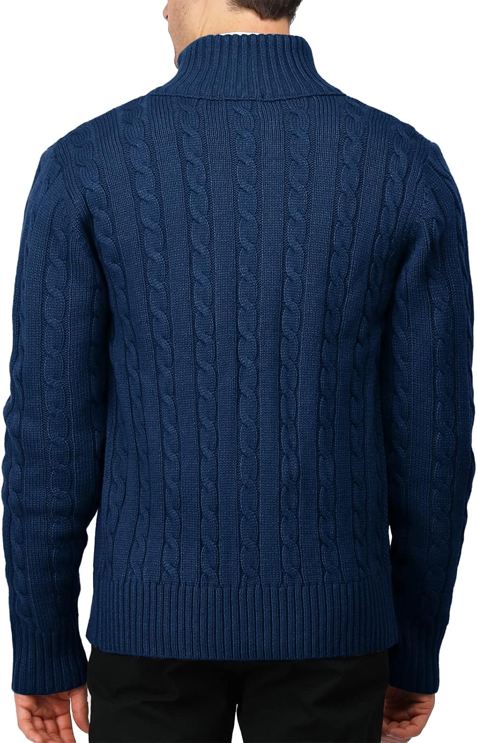 H2H Mens Cable Knitted Heavey Sweater Cardigan Thermal Button Down Closure