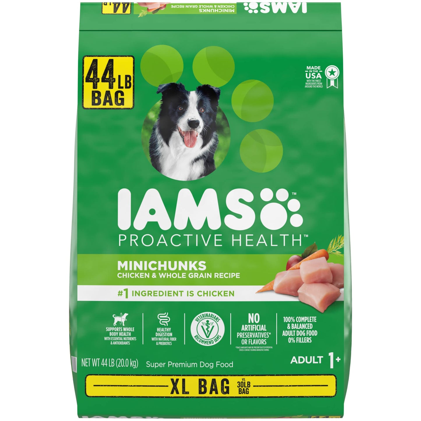 IAMS Proactive Health Minichunks Adult Dry Dog Food with Real Chicken, 30 lb. Bag