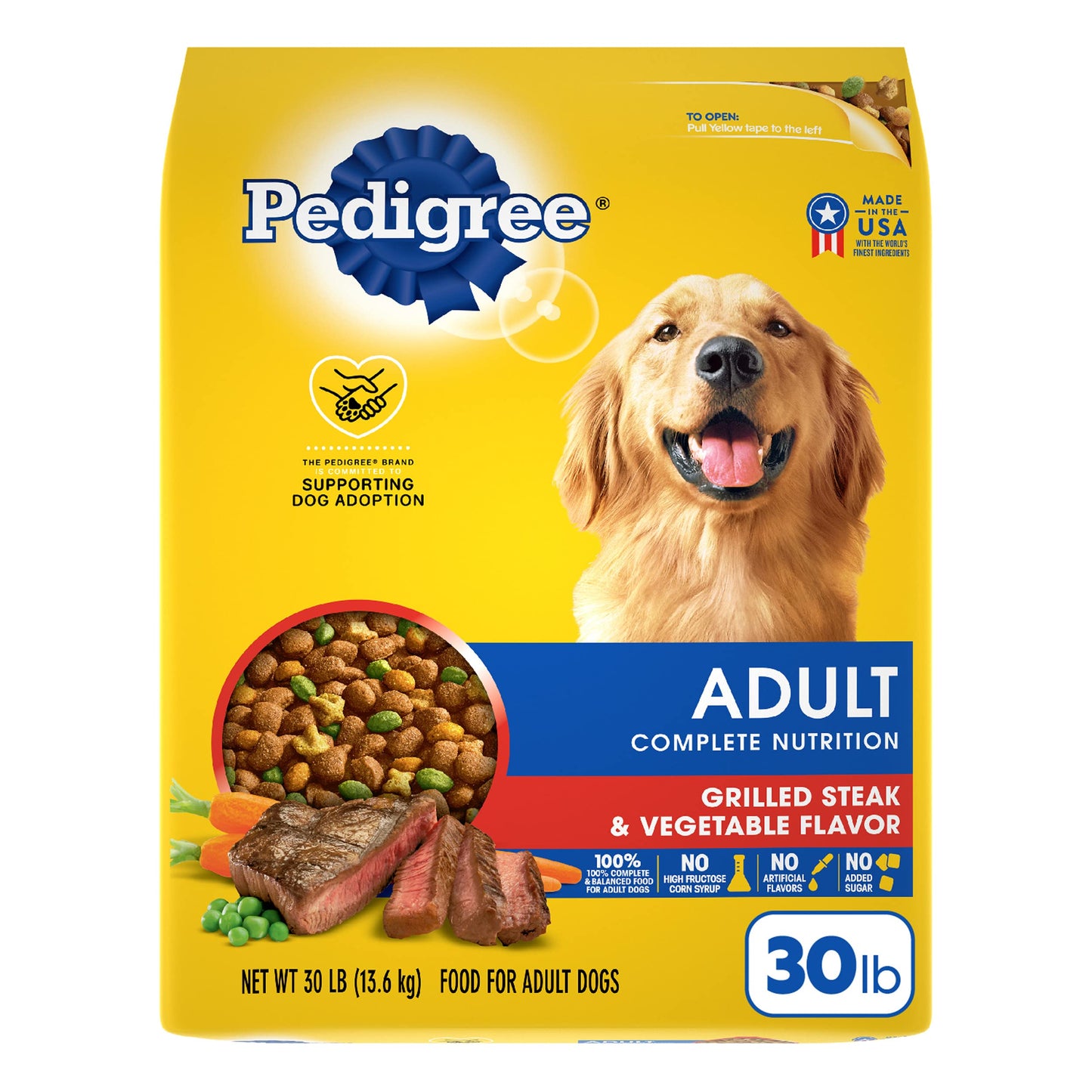 Pedigree Complete Nutrition Adult Dry Dog Food, Grilled Steak & Vegetable Flavor, 18 lb. Bag