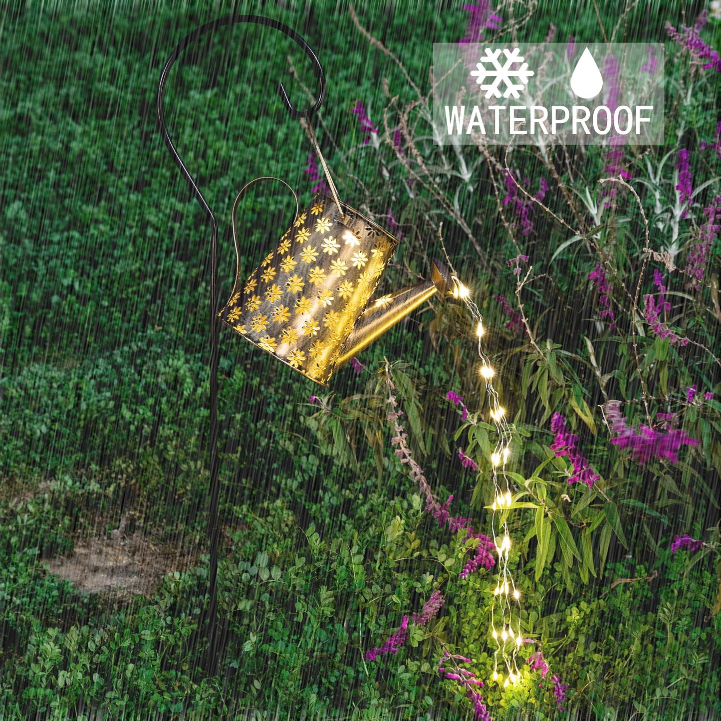 Solar Lights Outdoor Garden Decor, Large Hanging Waterproof Watering Can Landscape Lights Outside Decorations for Yard Front Porch Patio Backyard Gardening Gift for Mom Grandma Women Birthday