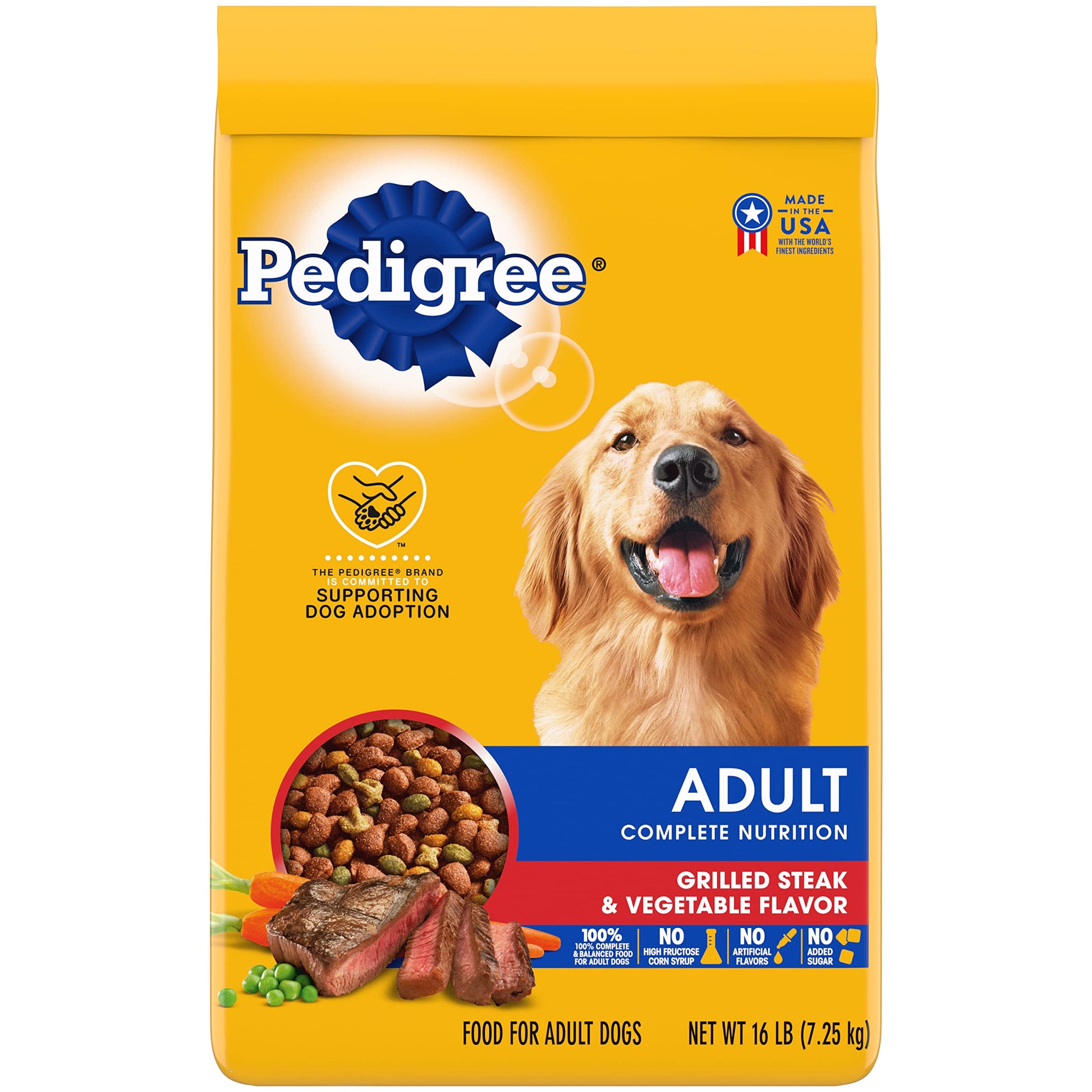 Pedigree Complete Nutrition Adult Dry Dog Food, Grilled Steak & Vegetable Flavor, 18 lb. Bag