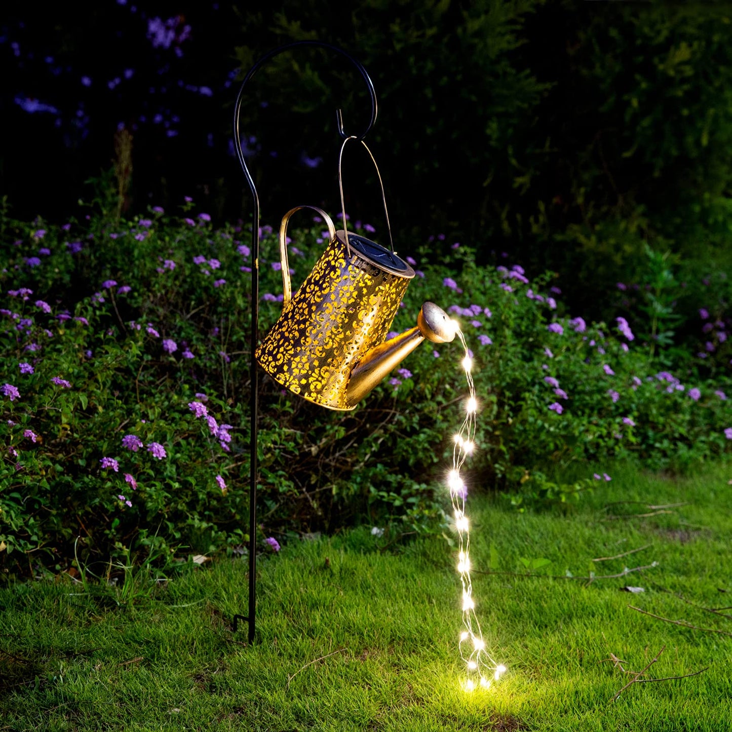 Solar Lights Outdoor Garden Decor, Large Hanging Waterproof Watering Can Landscape Lights Outside Decorations for Yard Front Porch Patio Backyard Gardening Gift for Mom Grandma Women Birthday