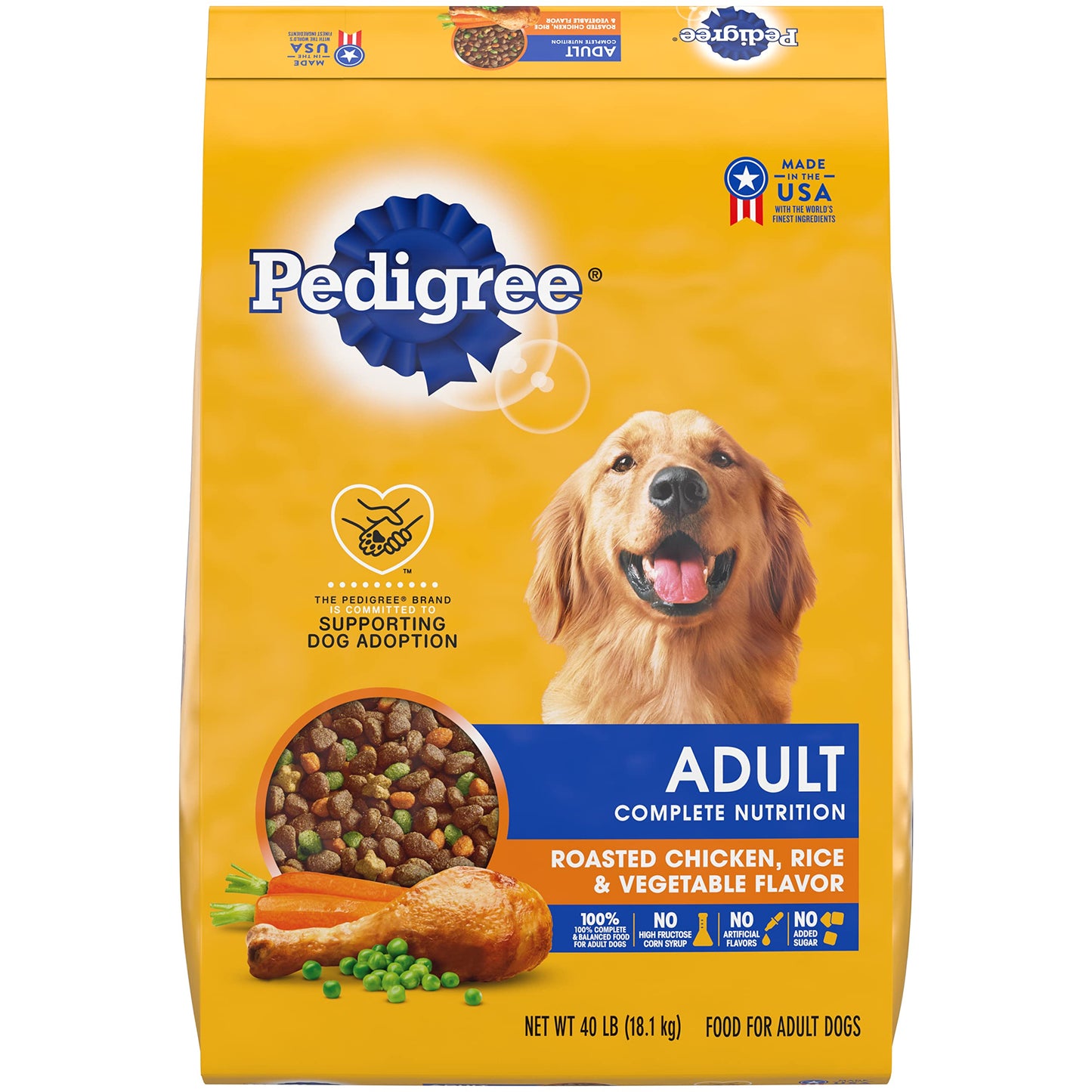 Pedigree Complete Nutrition Adult Dry Dog Food, Grilled Steak & Vegetable Flavor, 18 lb. Bag