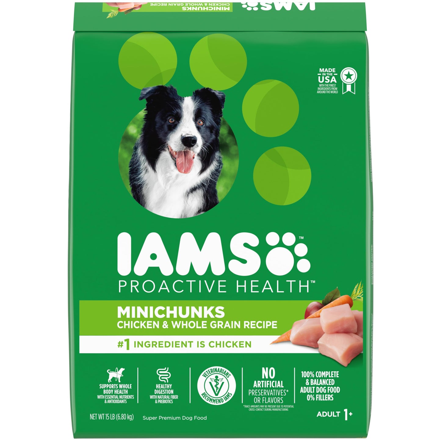 IAMS Proactive Health Minichunks Adult Dry Dog Food with Real Chicken, 30 lb. Bag