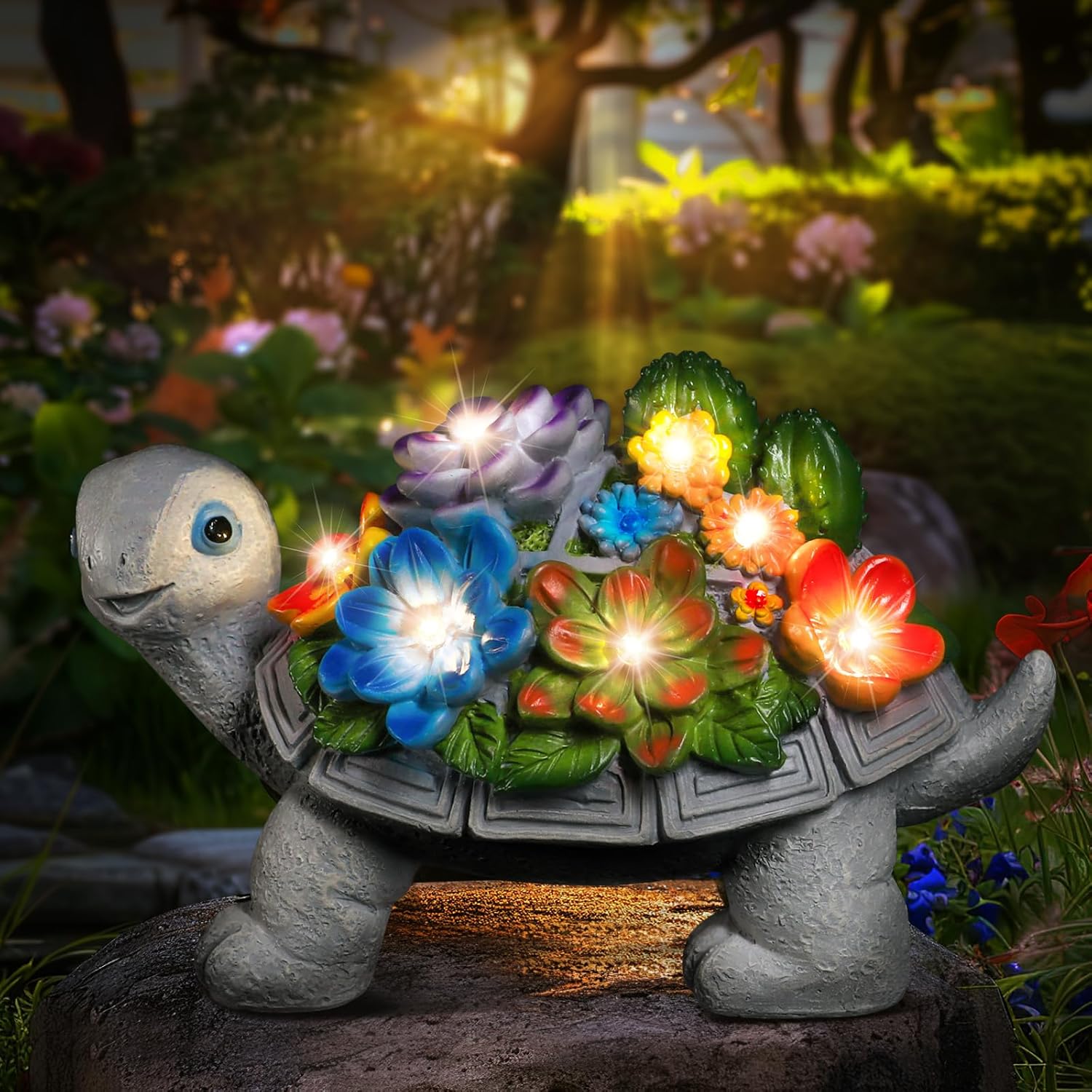 Linkax Valentines Day Gifts for Her Wife Him, Mom Gifts for Mothers Day from Daughter, Turtle Statue Solar Lights Outdoor Garden Decor for Outside Yard Patio Home, Birthday Gifts for Women Grandma