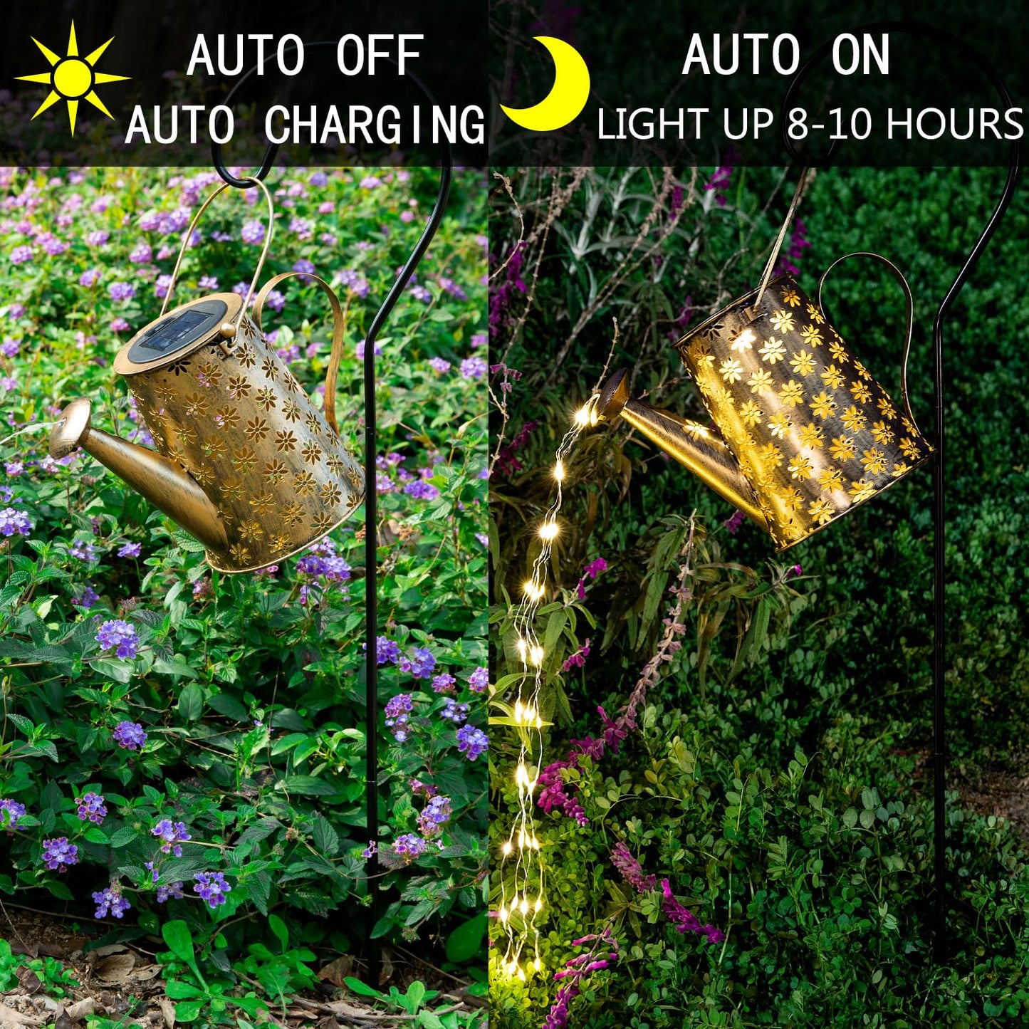 Solar Lights Outdoor Garden Decor, Large Hanging Waterproof Watering Can Landscape Lights Outside Decorations for Yard Front Porch Patio Backyard Gardening Gift for Mom Grandma Women Birthday