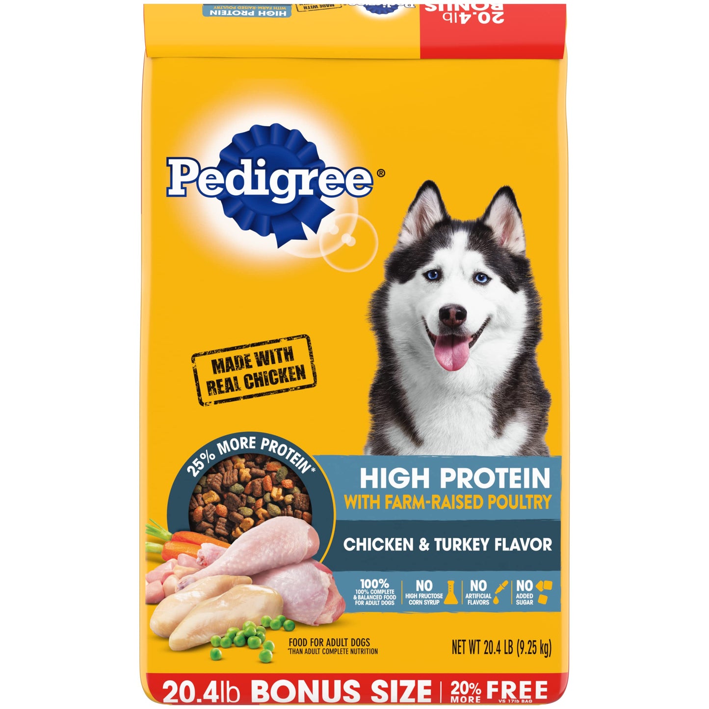 Pedigree Complete Nutrition Adult Dry Dog Food, Grilled Steak & Vegetable Flavor, 18 lb. Bag