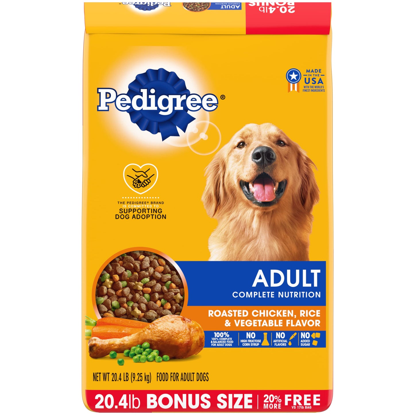 Pedigree Complete Nutrition Adult Dry Dog Food, Grilled Steak & Vegetable Flavor, 18 lb. Bag