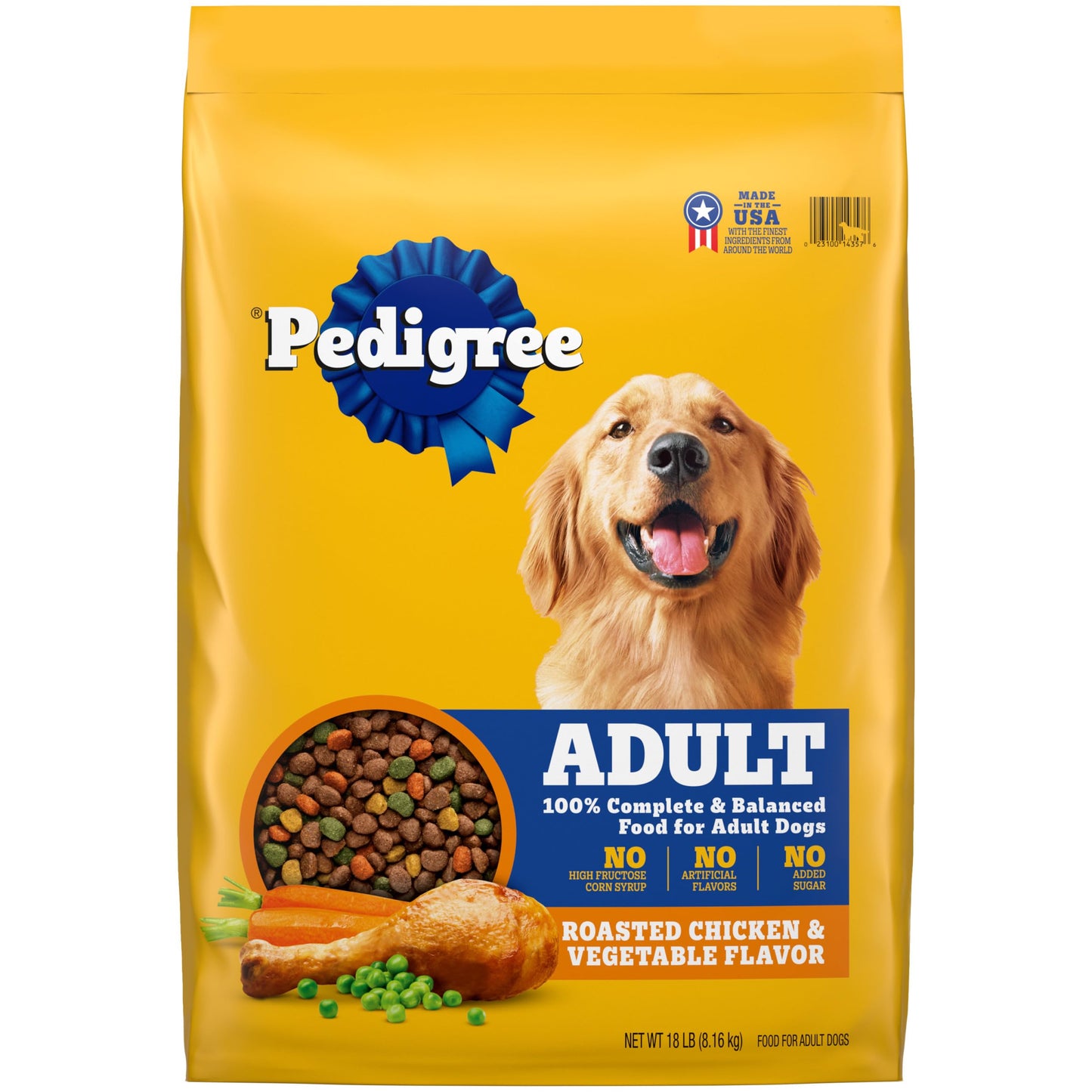 Pedigree Complete Nutrition Adult Dry Dog Food, Grilled Steak & Vegetable Flavor, 18 lb. Bag