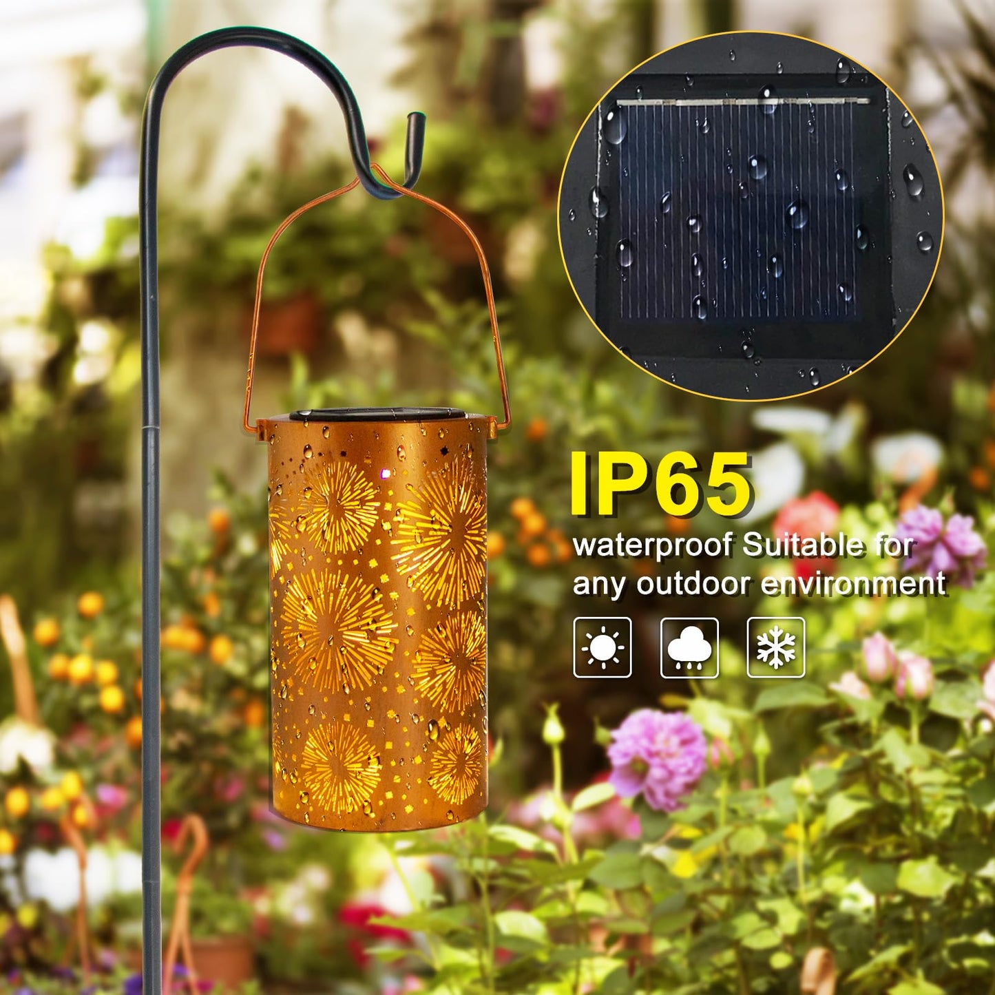 Hummingbird Solar Lantern Outdoor Hanging, Metal Bird Decor Waterproof LED Decorative Light for Garden Patio Yard Lawn Backyard Front Porch, Christmas Thanksgiving Birthday Gifts for Women Mom Grandma