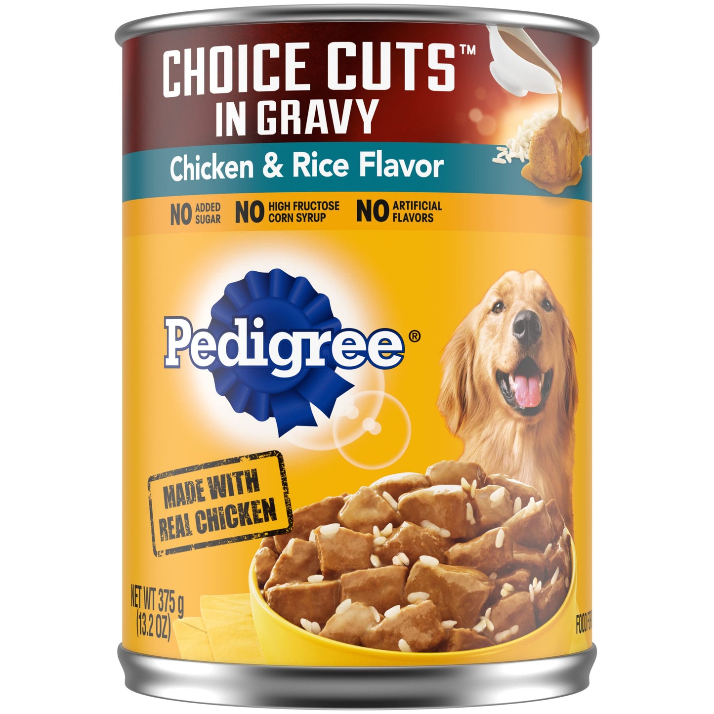 PEDIGREE CHOICE CUTS IN GRAVY Adult Canned Soft Wet Dog Food Variety Pack, Prime Rib, Rice & Vegetable Flavor and Roasted Chicken, 13.2 oz. Cans (Pack of 12)