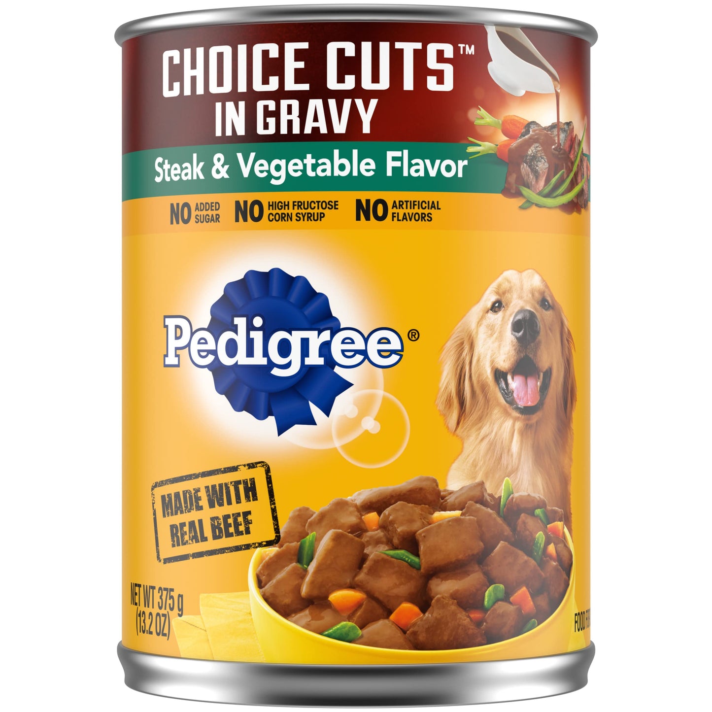 PEDIGREE CHOICE CUTS IN GRAVY Adult Canned Soft Wet Dog Food Variety Pack, Prime Rib, Rice & Vegetable Flavor and Roasted Chicken, 13.2 oz. Cans (Pack of 12)