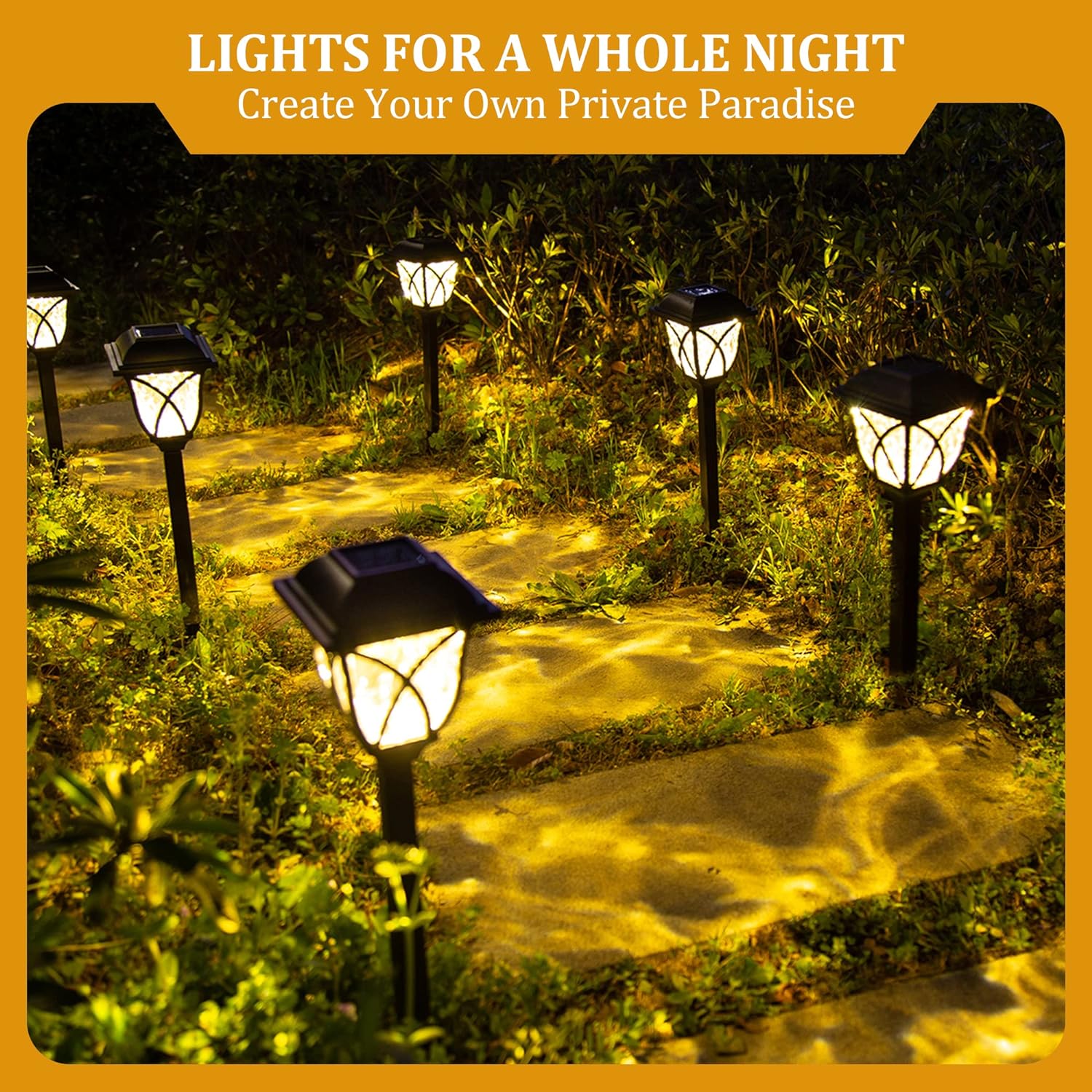 GIGALUMI Solar Lights Outdoor Waterproof, 6 Pack LED Solar Garden Lights, Solar Lights for Outside, Garden Decor for Yard, Patio, Landscape, Planter, Walkway (Warm White)