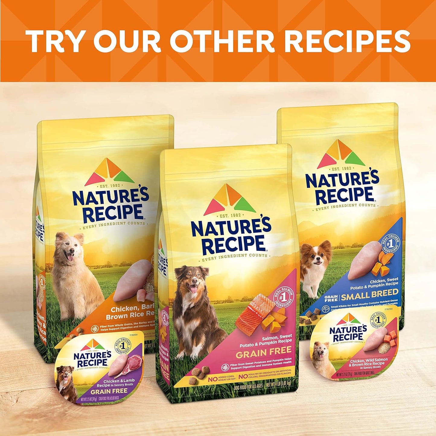 Nature’s Recipe Grain Free Salmon, Sweet Potato & Pumpkin Recipe Dry Dog Food, 24 lb. Bag